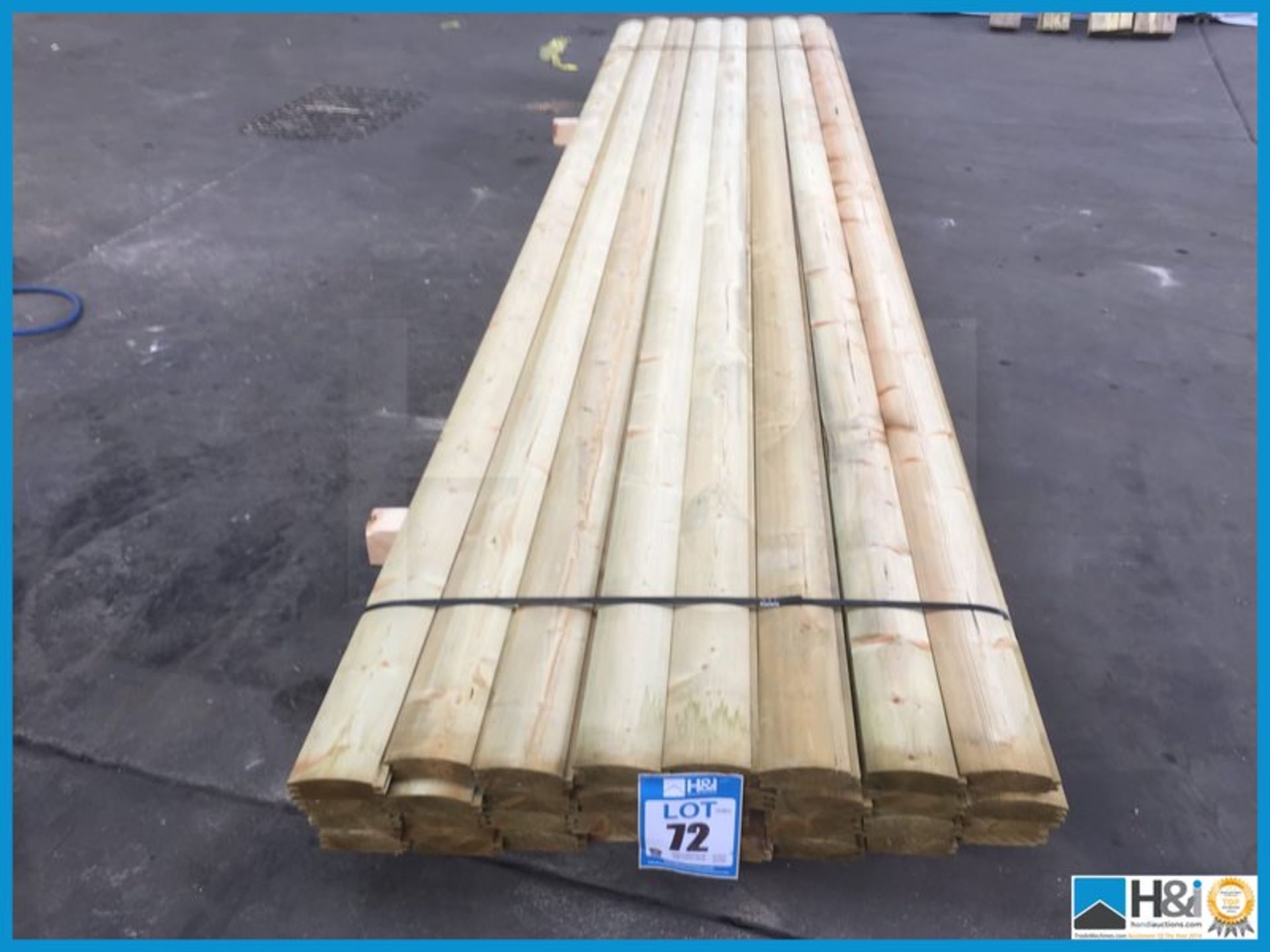 115 metres of Tanalised 36x112 double tongue and groove loglap. 32 lengths at 3.6 metres long. - Bild 4 aus 5