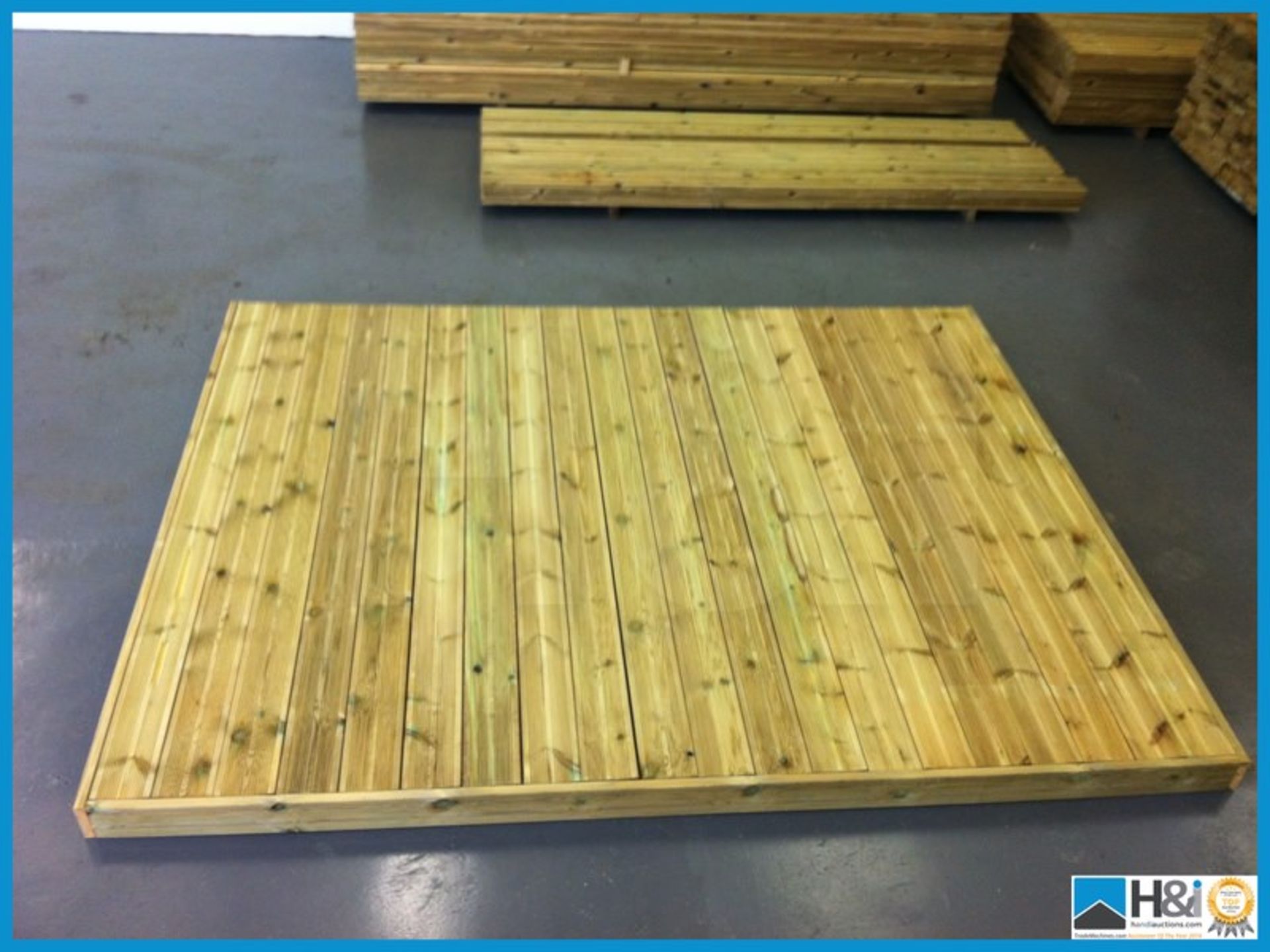Tanalised 2.4 x 3.0 Heavy Duty Decking Kit. All 32x125 decking cut to length with side fascia's - Image 8 of 12