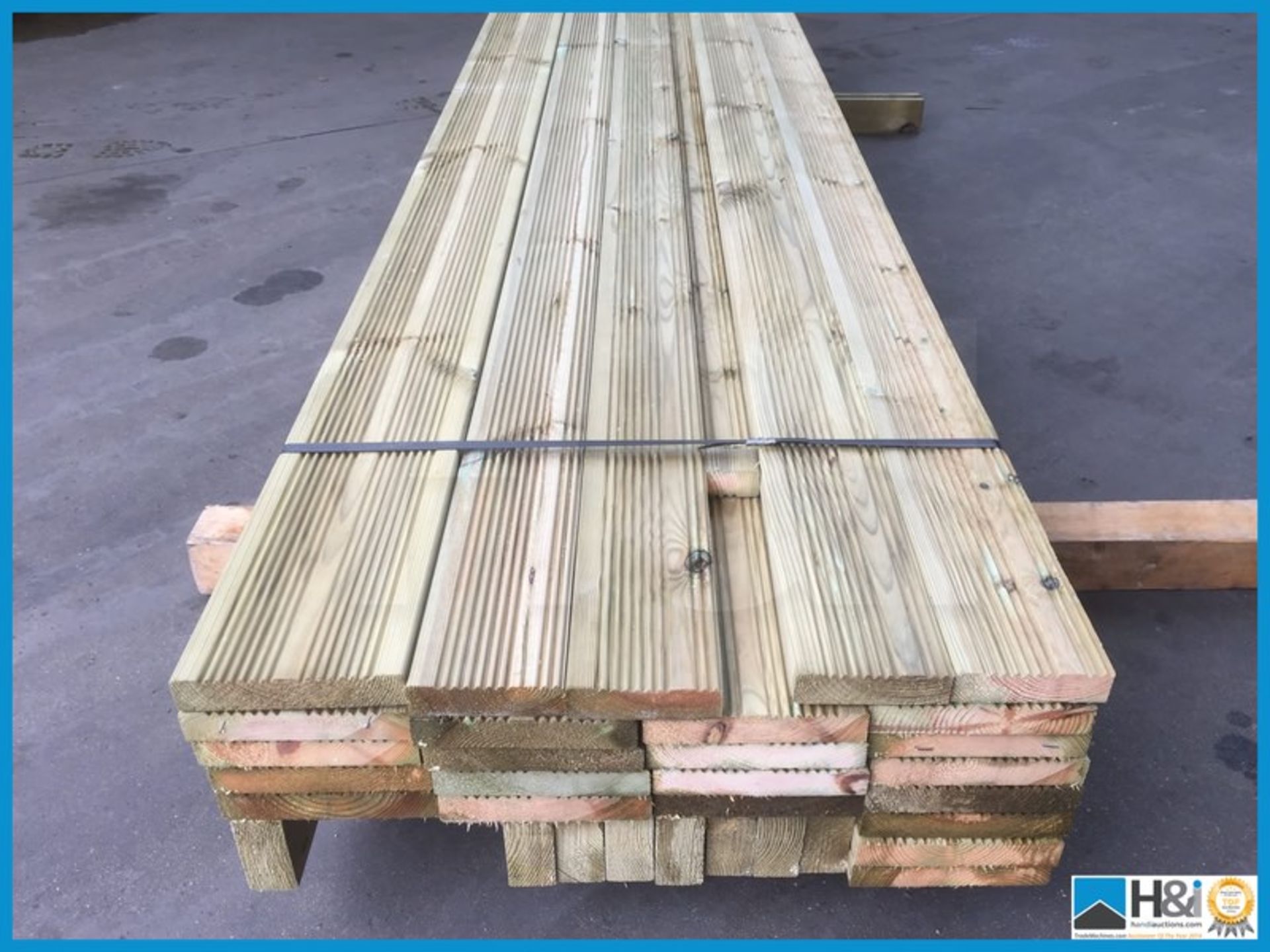 Tanalised 2.4 x 2.4 Heavy Duty Decking Kit. All 32x125 decking cut to length with side fascia's - Image 9 of 12