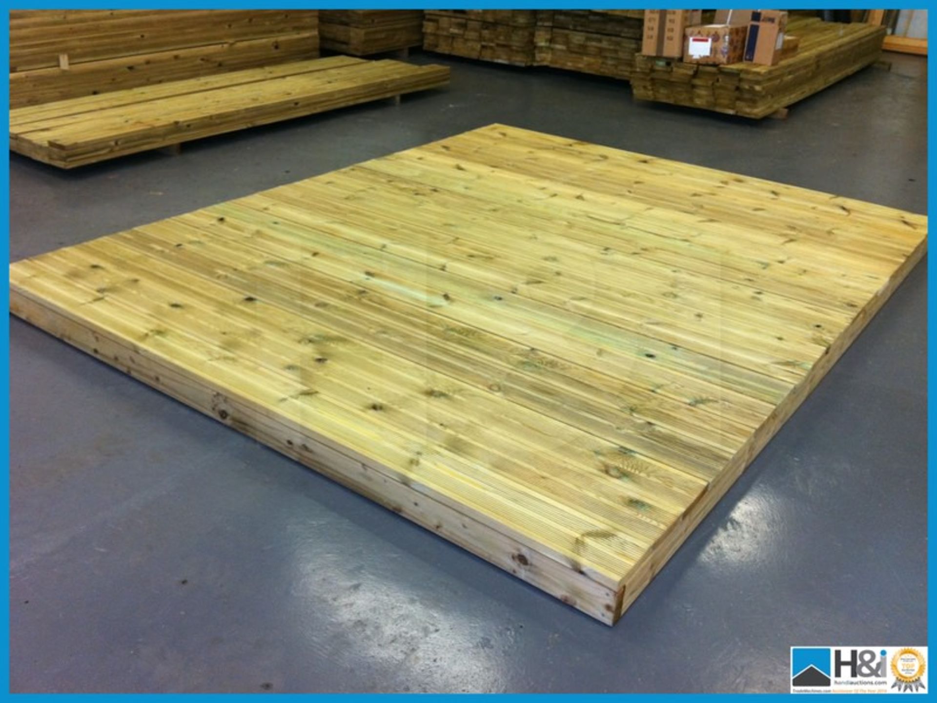 Tanalised 2.4 x 3.0 Heavy Duty Decking Kit. All 32x125 decking cut to length with side fascia's - Image 6 of 12