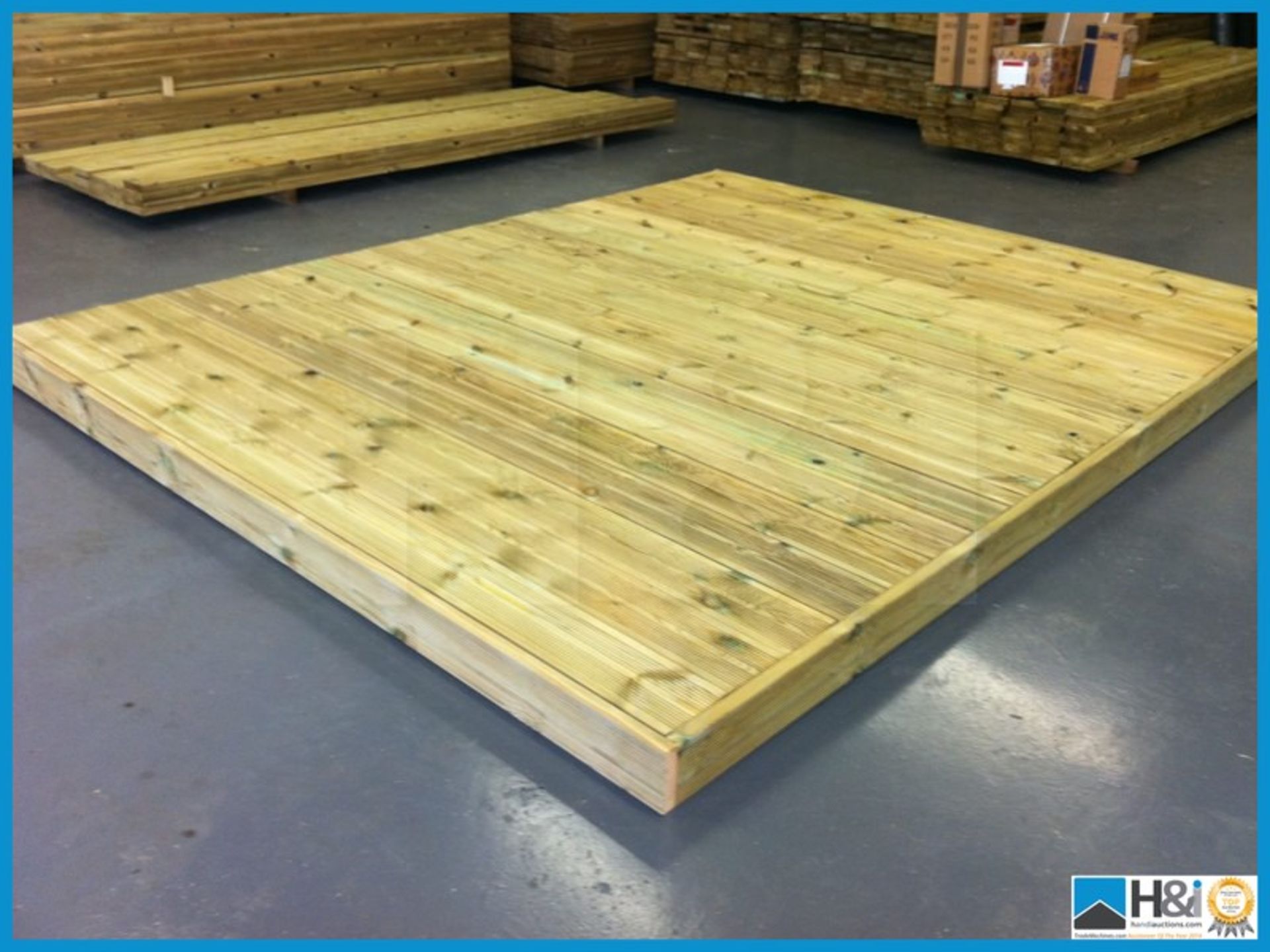 Tanalised 2.4 x 2.4 Heavy Duty Decking Kit. All 32x125 decking cut to length with side fascia's - Image 7 of 12
