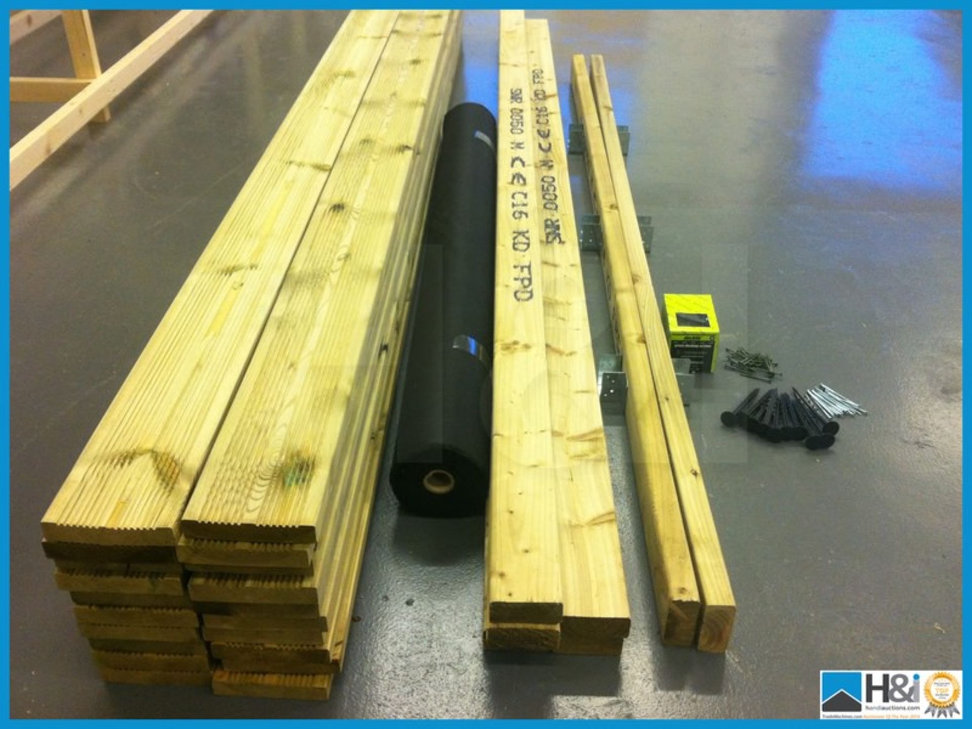 Tanalised 2.4 x 3.0 Heavy Duty Decking Kit. All 32x125 decking cut to length with side fascia's