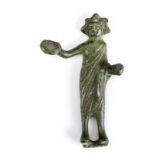 Statuette d'offrant en bronze- Étrurie- Ve-IVe av. J.-C.- probablement un prêtre- tient une phiale