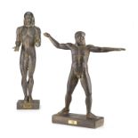 Apollon du Pirée et Poséidon- deux reproductions en résine des célèbres statues antiques- h. 56-5 et