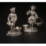 Paire de statuettes en argent Minerve 1er titre- par Odiot- Paris- fin XIXe. Formant salerons double