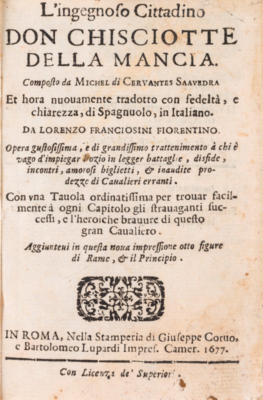 CERVANTES (Michel de). L'ingegnoso cittadino Don Chisciotte della Mancia. Composto da Michel di - Image 2 of 4