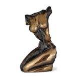 Yves Lohe (1947)- Femme nue agenouillée- bronze- signée sous le socle- h.39 cm