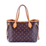 Louis Vuitton- sac Neverfull PM en toile enduite monogrammée et cuir naturel- housse- 22x28 cm /