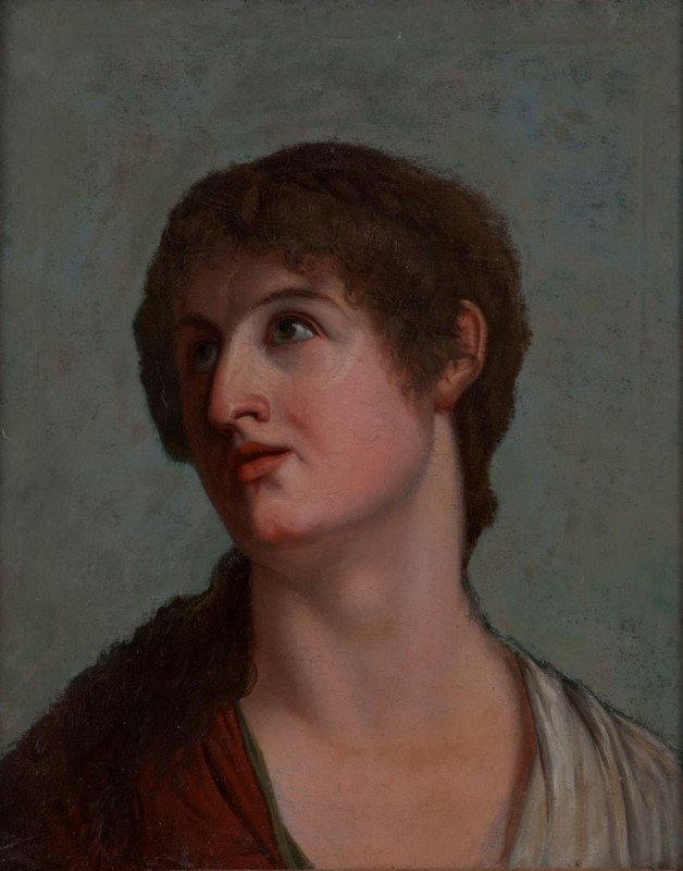 Jean-Pierre Saint-Ours (1752-1809)- Portrait présumé de Madame Georges du Pan- huile sur toile- 43-