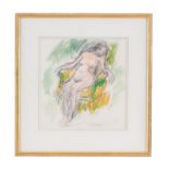 Henri Baptiste Lebasque (1865-1937)- Nu assis- crayon et aquarelle sur papier- signé- 22x21 cm /