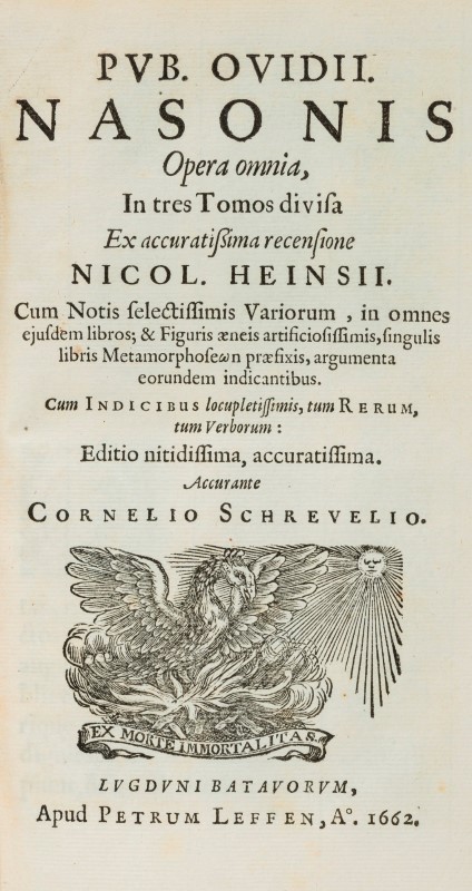 OVIDE. Opera omnia. Lugduni Batavorum- Apud Petrum Leffen- 1662. 3 vol. in-8° reliés plein - Image 3 of 3