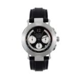 Lalique- montre chronographe tachymètre en acier automatique- Cal. ETA 2894- cadran noir et