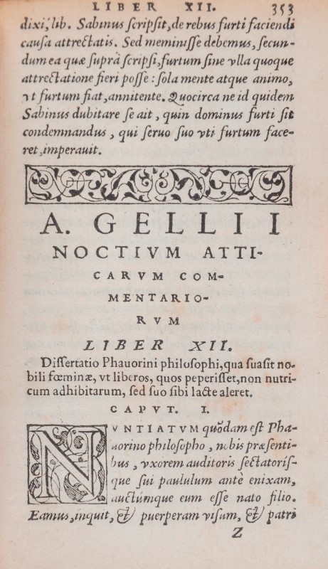 AULU (Gelle). Luculentissimi scriptoris noctes atticae. Paris- Jérôme de Marnef- 1560. In-16 plein - Image 3 of 3