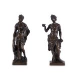 Vénus et Bacchus- paire de sculptures en bronze à l'antique- XIXe s.- h. 26-7 cm /