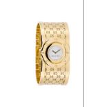 Gucci- montre-bracelet en or 750 réversibleSignée Gucci : cadran- boîte- braceletCal. RONDA NJ751-