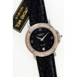 Raymond Weil- Parsifal- montre ronde en acier- quartz- cadran noir- points et chiffres romains