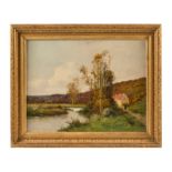 Emile Godchaux (1860-1938)- Paysage de campagne- huile sur toile- signée- 49x65 cm /