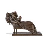 André Barelier (1934)- Les deux amies- bronze à patine brune- signé et numéroté 5/8- cachet du