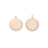 Enigma- paire de boucles d'oreilles en or rose 750- signée- diam. 4.5 cm- 22g /