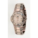 Tag Heuer- montre-bracelet en acier- quartz- cadran argenté mat- chiffres arabes et index