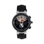 Louis Vuitton- Tambour LV Cup- montre chronographe flyback en PVD noir Signée Louis Vuitton :
