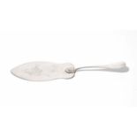 Pelle de service en argent 800 Jezler. Décor de feuilles d'acanthe- long. 29 cm- 100g