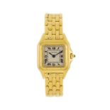 Cartier- Panthère- montre-bracelet en or 750Signée Cartier : cadran- boîte- mouvement- bracelet-