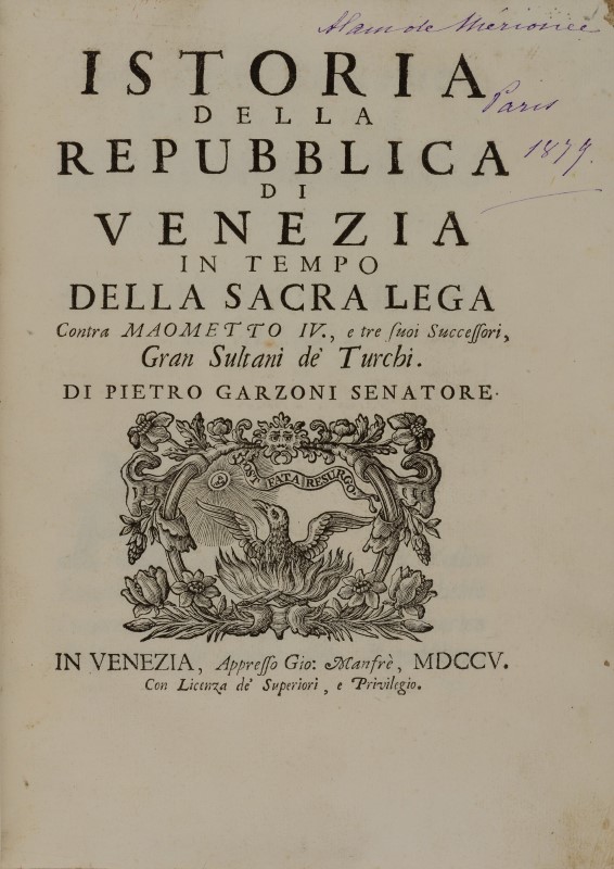 [VENISE]. GARZONI (Pietro). Istoria della Repubblica di Venezia in tempo della sacra Lega Contra - Image 2 of 3