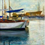 René Genis (1922-2004)- Toulon- huile sur toile- signée- contresignée et située- 60-5x60-5 cm /