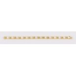 Bracelet en or 375 serti d'opales alternées de diamants taille 8/8- long. 19 cm- 8g /