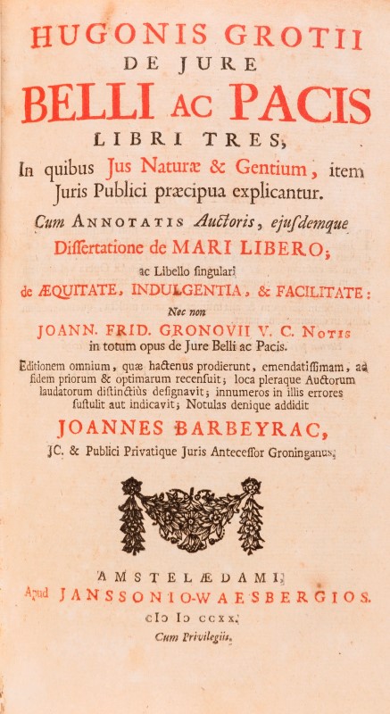 GROTIUS (Hugo). De jure belli ac pacis libri tres- in quibus jus naturae & gentium item juris - Image 2 of 4