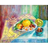 Henri Charles Manguin (1874-1949)- Pommes- citrons et physalis- huile sur toile marouflée sur