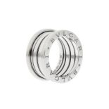 Bulgari- B. Zero- bague en or gris 750- signée- doigt 50-10- larg. 1.1 cm- 10g /