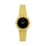 Sarcar- montre-bracelet en or 750- mécanique- Cal. ETA 2512- cadran noir- aiguilles dorées-