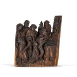 Élément de retable en bois sculpté représentant la Messe de Saint Grégoire- probablement Rhénanie-