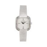 Bucherer- montre-bracelet en or gris 750 sertie de diamants- années 1970- Cal. ETA 2512-