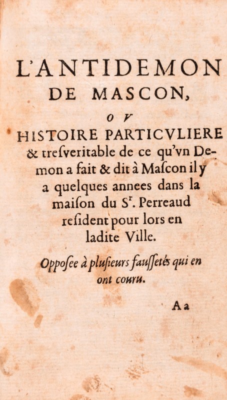 PERREAUD (Fr.). Démonologie ou traitté des démons et sorciers- De leur puissance & impuissance. - Image 3 of 3