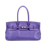 Hermès- sac JPG Birkin Shoulder 42 en cuir Togo violet- année 2010- bouclerie palladiée- bords