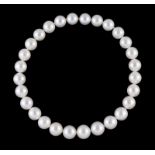 Collier 1 rang de perles de culture blanches des mers du Sud en chute (env. 14-16 mm)- fermoir