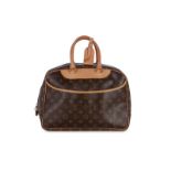 Louis Vuitton- sac Deauville en toile enduite monogrammée et cuir naturel- cadenas- 24x24 cm /