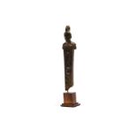 Pilier hermaïque en bronze- Art romain- Ier-IIIe s. ap. J.-C.- applique de mobilier ou récipient-