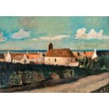 Roland Oudot (1897-1981)- Village à Sallenelle- huile sur toile- signée- 65x92-5 cmExposition: Musée