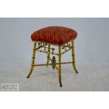 AN ANTIQUE FRENCH GILT FAUX BAMBOO STOOL