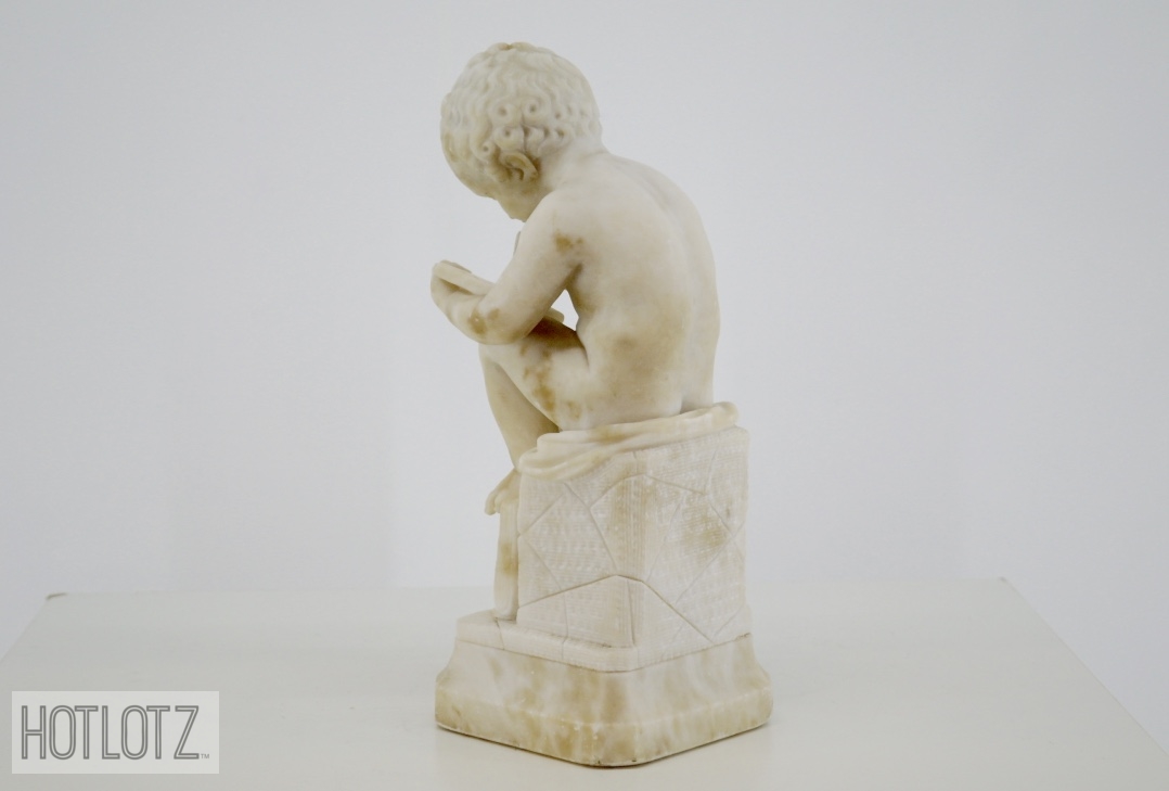 AN ITALIAN CARVED MARBLE FIGURE OF A BOY - Image 3 of 8