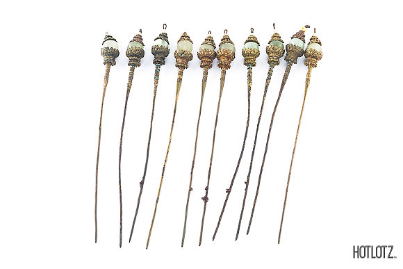 A GROUP OF CHINESE STONE SET HAIR PINS