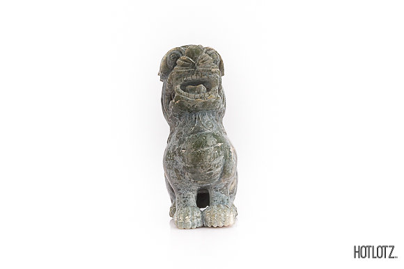 A CHINESE CARVING OF A SEATED MYTHICAL BEAST - Image 4 of 7