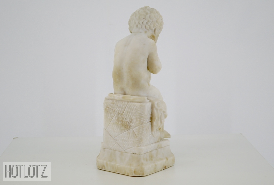 AN ITALIAN CARVED MARBLE FIGURE OF A BOY - Image 4 of 8