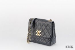 CHANEL - A NAVY FLAP SHOULDER BAG