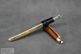 MONTBLANC - A GOLD PLATED MEISTERSTUCK SOLITAIRE CITRINE CLASSIQUE FOUNTAIN PEN