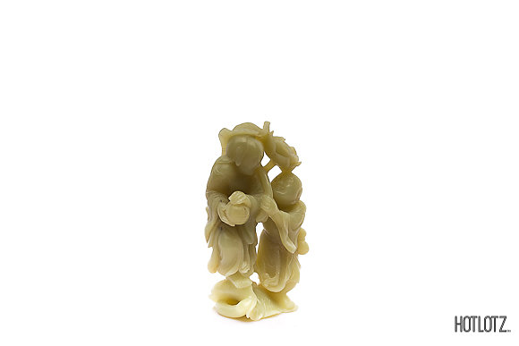 A CHINESE JADE FIGURAL GROUP - Image 2 of 6